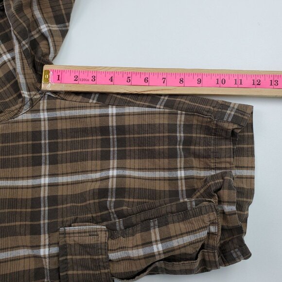 Old Navy Brown Plaid Cargo Shorts Size 30 Classic Fit Cotton Outdoor Utility - Picture 13 of 13